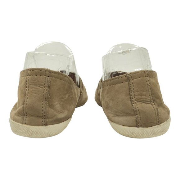 Frye Melanie Womens Slip On Sneaker Size 7.5 Nubuck Leather Taupe Gray Shoes - Picture 5 of 12